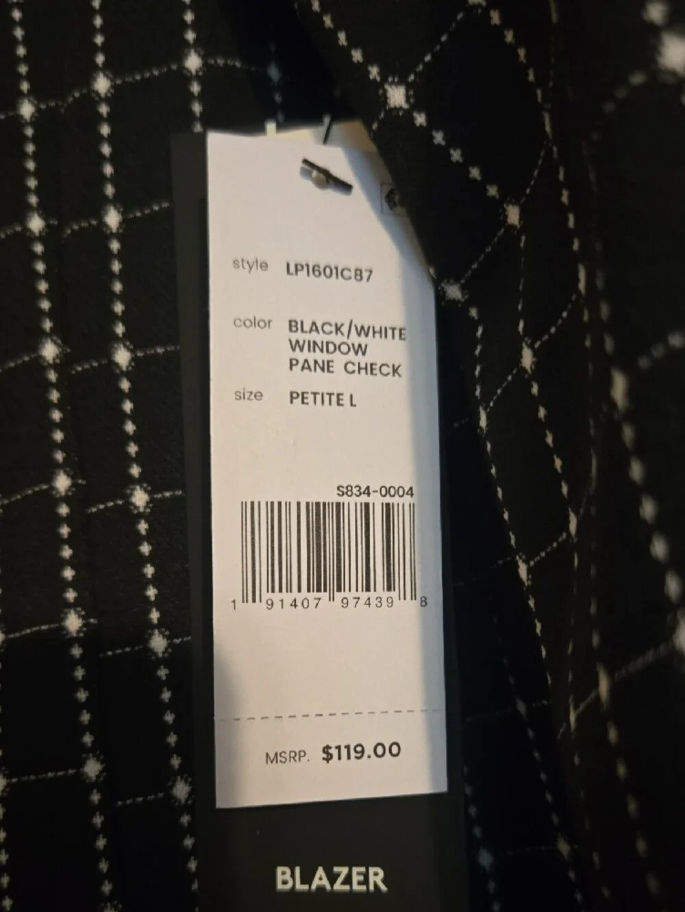 Liverpool Black Windowpane Single-Button Fitted Blazer PL NWT - Picture 5 of 12